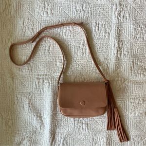 Nude Genuine Leather Crossbody Bag